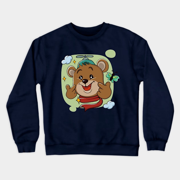 cute bear illustration of facial expression (it's me) Crewneck Sweatshirt by ReasArt